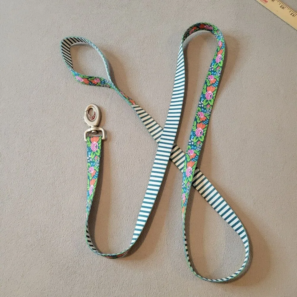 Coastal Sublime Dog Leash 6 / 1.8M Floral & Striped Design Heavy Duty Clip